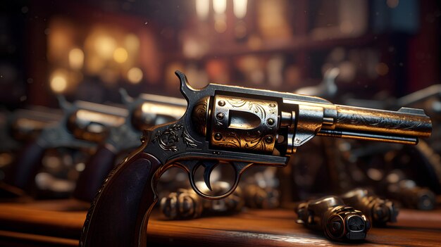 Beautifull Guns old and modern and golden background images