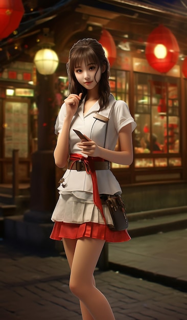 Photo beautifull japanese girl mobile wallpaper