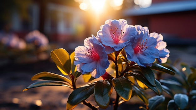 Beautifull Rhododendron Frowers Bushes Garden HD Background Wallpaper Desktop Wallpaper