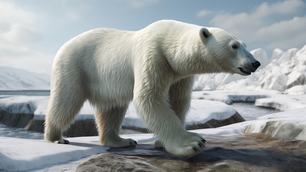 Beautifully adapted to life in the Arctic the polar bear