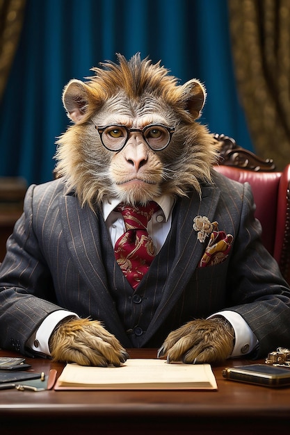 Photo a beautifully animal in suit ready for business