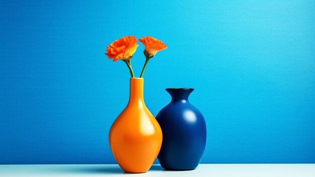 Beautifully Arranged Floral Vases on a Table Easily Accessible Stock Image with Generative AI