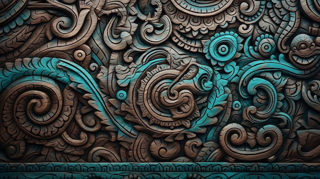 Foto lo sfondo splendidamente colorato in immagine 3d di legno in stile maya generative ai