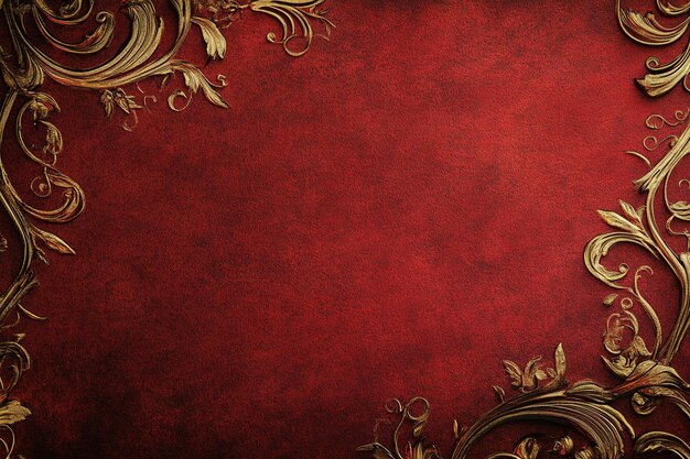 a beautifully crafted red and gold template designed for wedding invitations ai photo