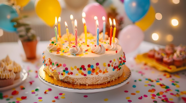 A beautifully decorated birthday cake