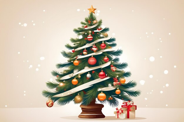 Beautifully decorated christmas tree background ai generated