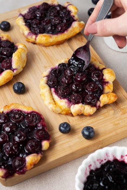 Photo beautifully decorted bakery sweets