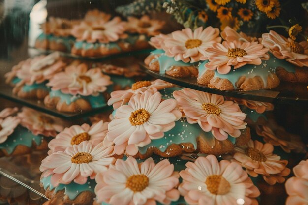 Photo beautifully decorted bakery sweets