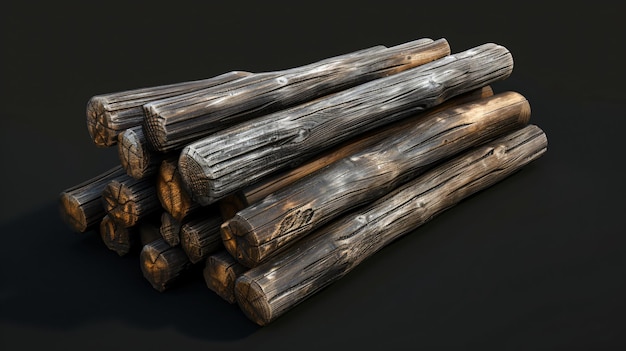 A beautifully designed 3D rendered stylized wooden game asset perfectly isolated on a dark background This versatile asset can be used to enhance various game environments adding a touch