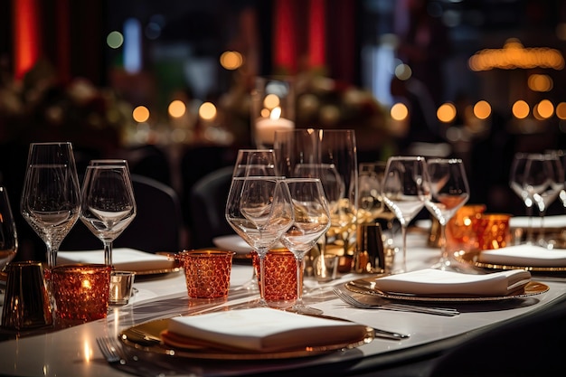 Beautifully laid banquet table