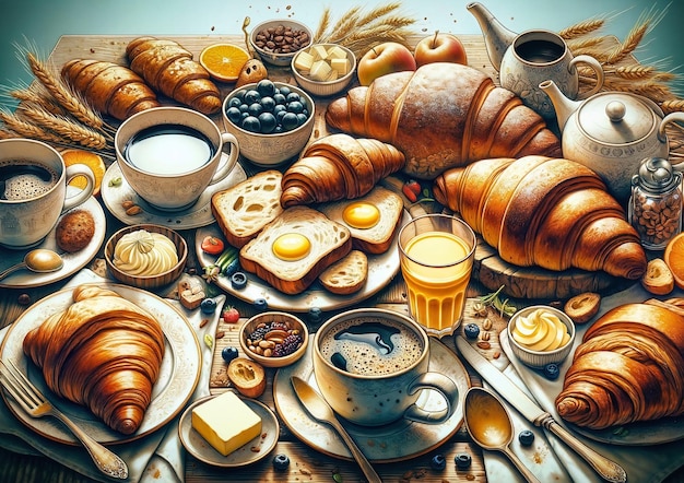 beautifully laid breakfast table