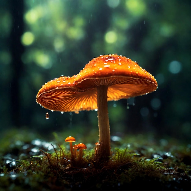 Foto immagini di bellissimi funghi naturali che crescono nella foresta