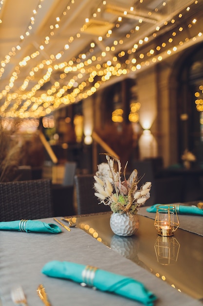 Beautifully served table in a restaurant