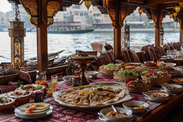 Beautifully Served Traditional Iftar Feast