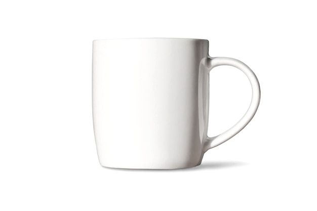 Beautifully shaped coffee mugs isolated on white background.