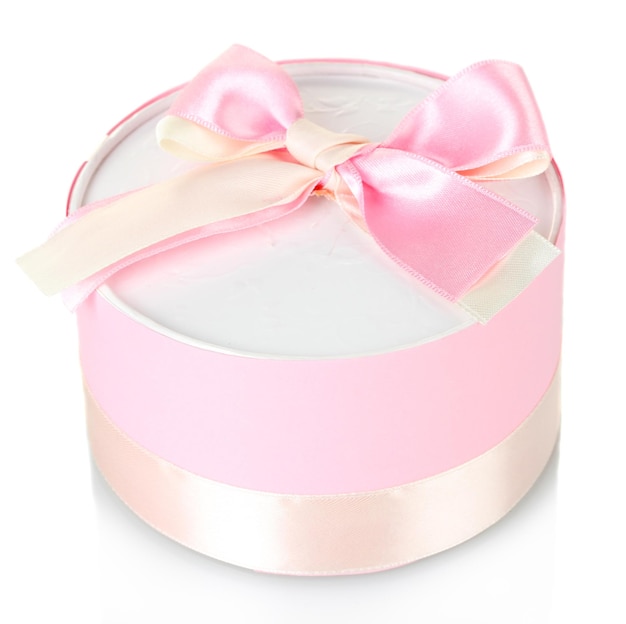 Beautirul pink gift isolated on white