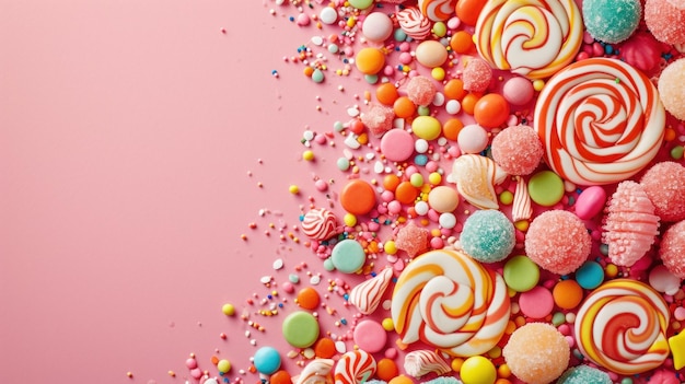 beautuful candies background with copy space
