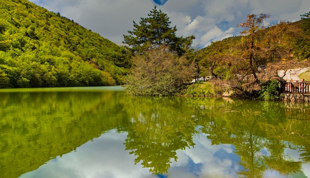 The beauty of Amasya Boraboy lake in spring