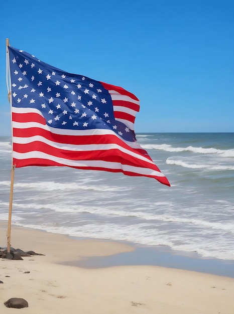 Beauty of america the flag embraced by nature with the help of ai generator