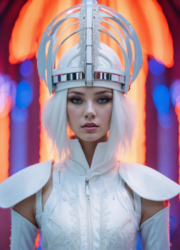 Beauty art concept portret van een jong meisje geschilderd met verschillende kleuren verf Kleur demo's kleurrijke portret kleur spelen alle kleuren allemaal gerold in één