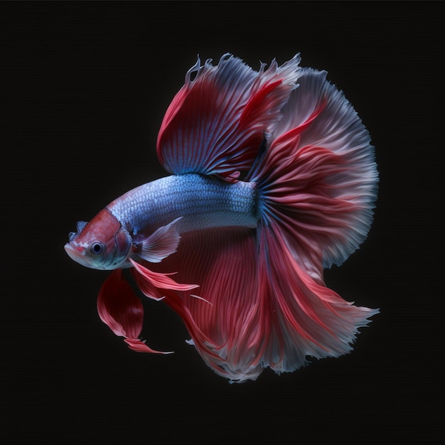 Beauty Bettafish Photography Colorful on Aquarium Aquatic Black Background