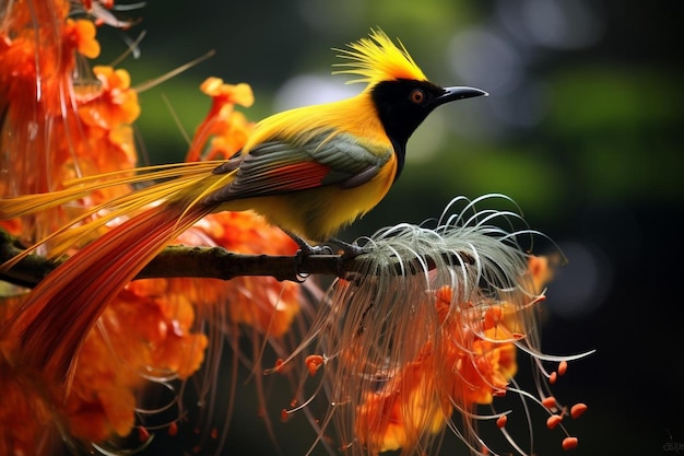 Photo the beauty of the bird of paradise