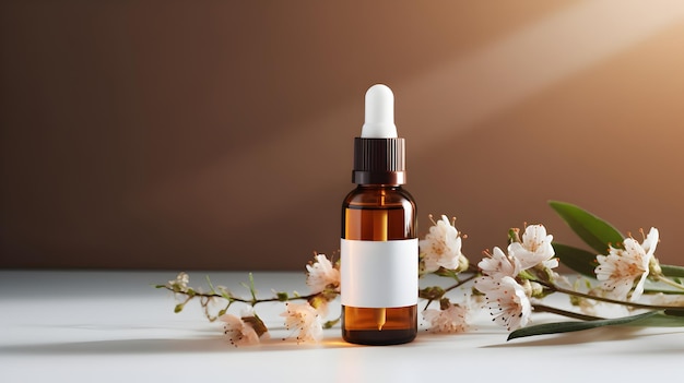 Beauty in Bloom Skin Care Essential Oil Bottle Product Mockup