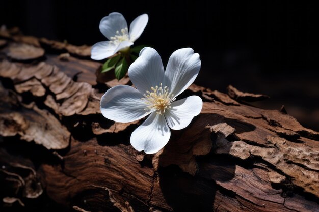 Photo beauty blossoms pristine white flowers adorning rustic brown trunks ar 32