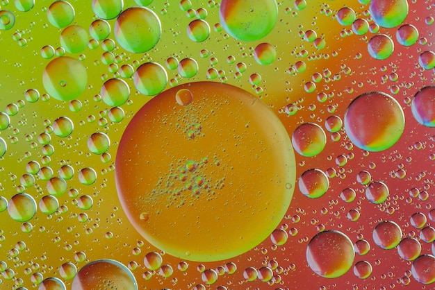 Foto olio per bolle di bellezza e colore pieno