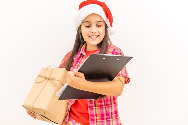 Beauty child with christmas gift