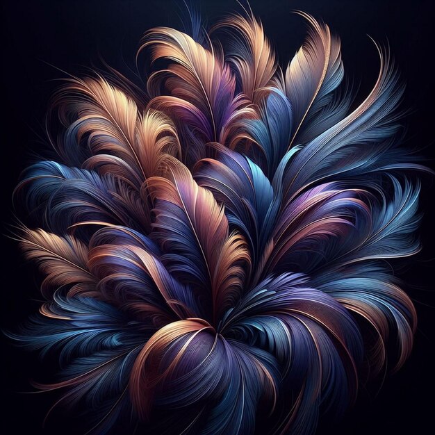 beauty of a cluster of feathers wallpaper AI generated