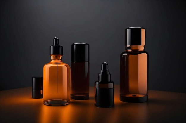 beauty cosmatics bottlesdark orange