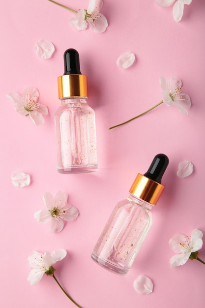 Beauty cosmetic skincare oil in bottle