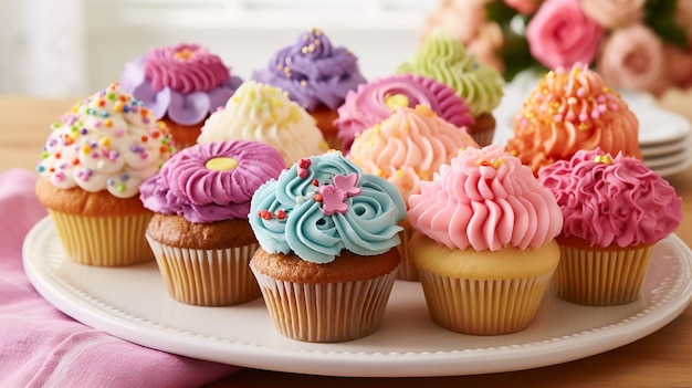 The beauty of cupcakes with their perfectly piped swirls of frosting and sprinkles
