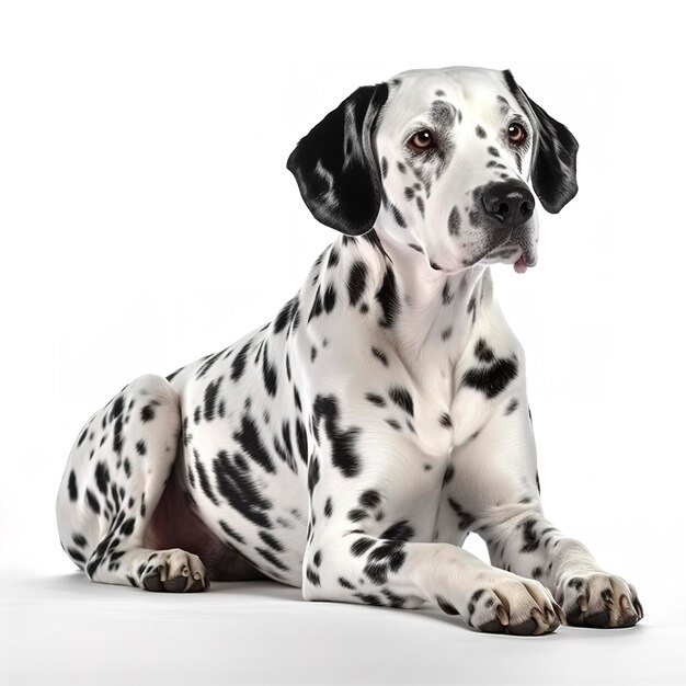 Beauty dalmatian dog isolated on white background generate ai