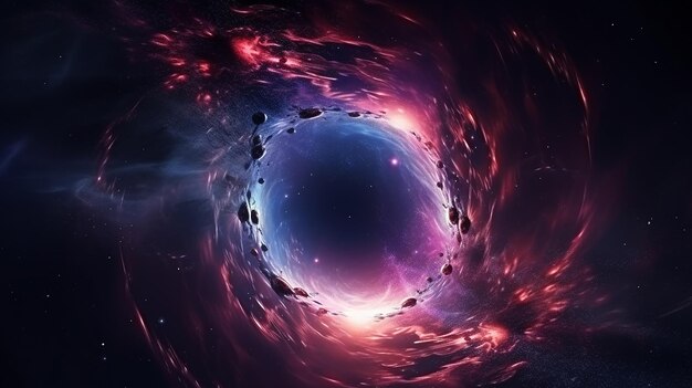 beauty of deep black hole science fiction wallpaper