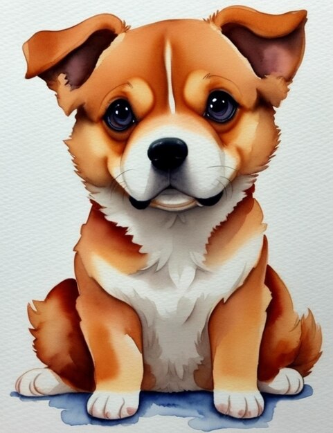 Photo beauty dog isolated watercolor illustration