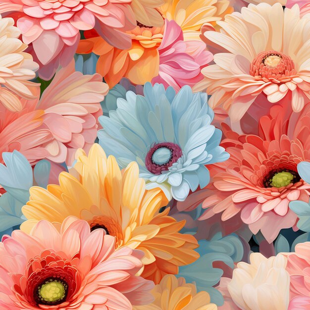 Beauty Flower Pattern Tile Seamless