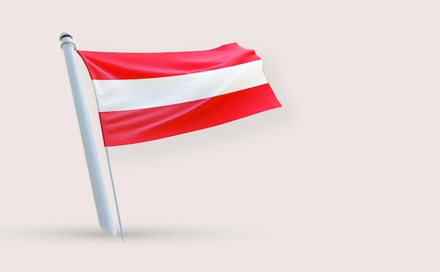 A beauty full Flag for Austria on a white background 3D render