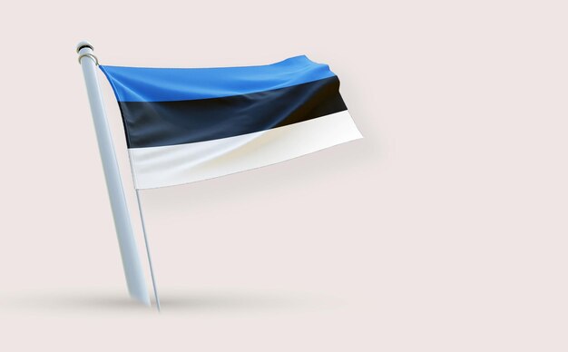 A beauty full Flag for Estonia on a white background 3D render