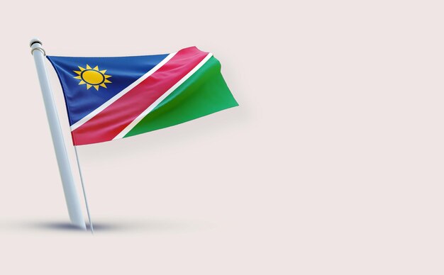 A beauty full Flag for Namibia on a white background 3D render