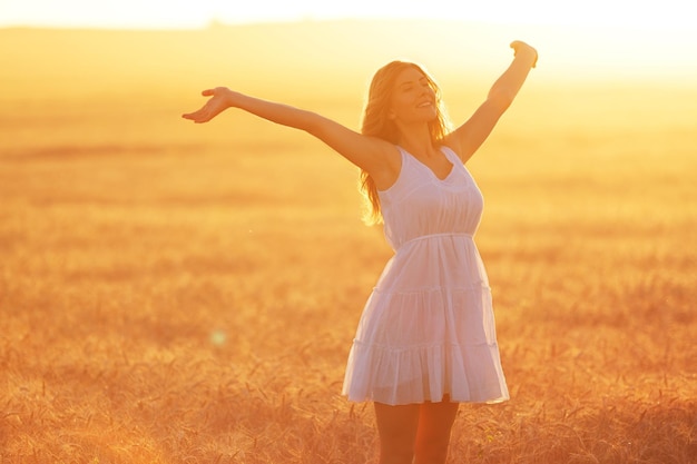 Beauty Girl Outdoors enjoying nature.