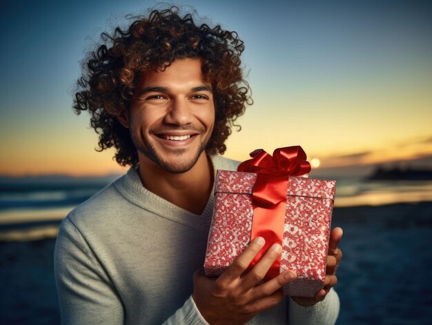 Photo beauty girl with santa hat