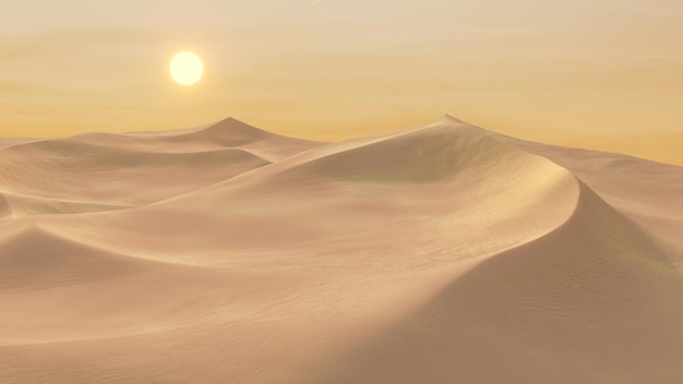 The beauty of the great sand dunes landscape Lost in the desert global warming concept Lonely sand dunes under dramatic sunset sky desert landscape