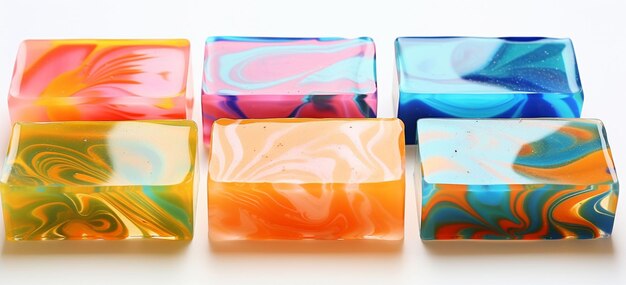 Foto la bellezza del sapone fatto a mano con un png trasparente che rivela colori vivaci e modelli vorticosi all'interno