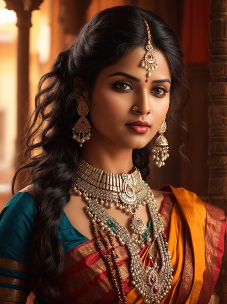 インドの伝統的なファッションの美しさ