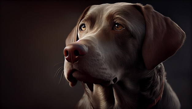 Beauty labrador dog mascot head generative AI