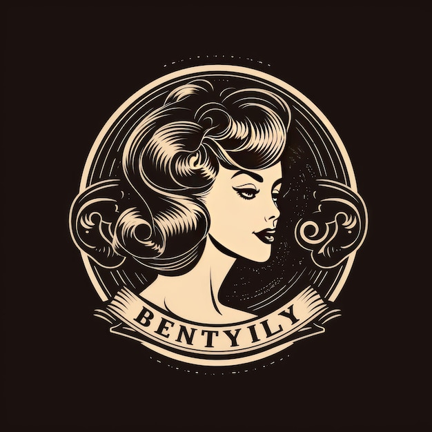 Beauty logo on black background generative AI