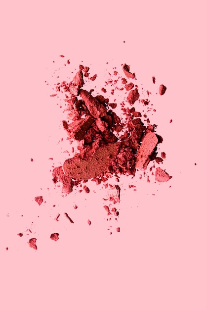Beauty and makeup flatlay design mineral organic eyeshadow as powder cosmetics blush or crushed cosm...