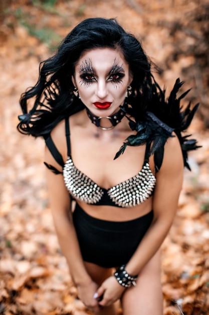 A beauty model with makeup for Halloween